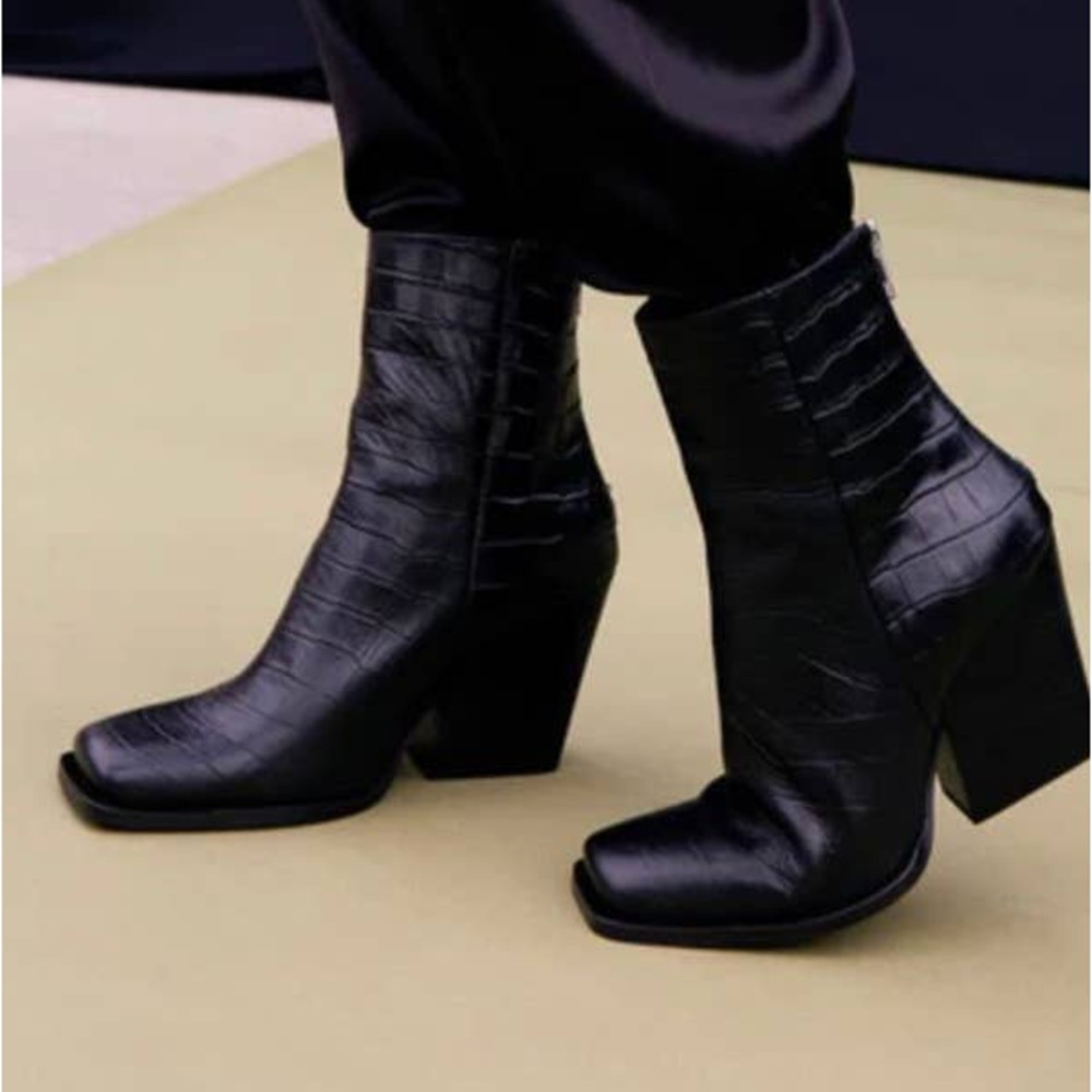 SEYCHELLES Every Time You Go Ankle Bootie Croc Embossed